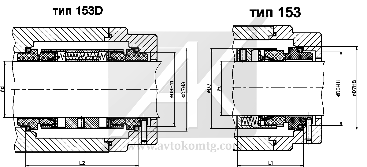 Торцевое уплотнение ТИП 153D, ТИП 153