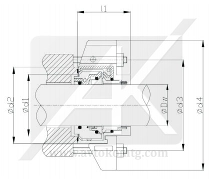 Чертеж разъёмных торцевых уплотнений SPLITBOX
