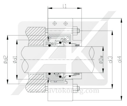 Чертеж разъёмных торцевых уплотнений для мешалок SPLITMIX